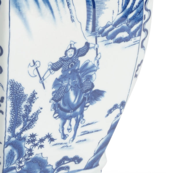 Chelsea House Jin Porcelain Covered Urn With Blue-And-White Brushwork — Jin Dynasty Inspired 20" Statement Piece 383997