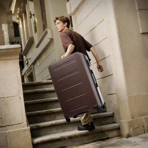 English Elm Luggage 5 Piece Hardside Abs Set with Front Access Carry on and Tsa Spinner Wheels Brown N732P391544O