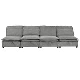 English Elm Double-Layer Cushion Modular Sofa, Freely Combinable, 4-Seater With Storage Function, Includes 4 Soft Cushions, Perfect For Living Rooms, Offices, and Apartments