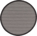 Unique Loom Outdoor Border Checkered Machine Made Border Rug Gray, Black/Gray/Silver 6' 1" x 6' 1"