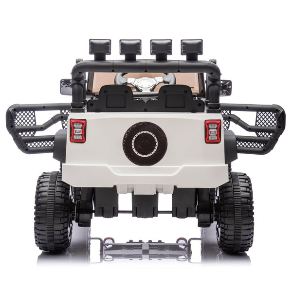 English Elm 24v Kids Electric Ride on Car with Parental Remote Dual Motors and Four Wheel Suspension White W1578P208323