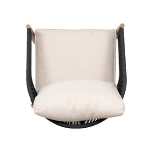 English Elm Christopher Knight Home® - Verona Outdoor Club Chairs Set Of 2 - Stylish Acacia Wood, Beige Cushions & Black Rope Accents N775P309256B