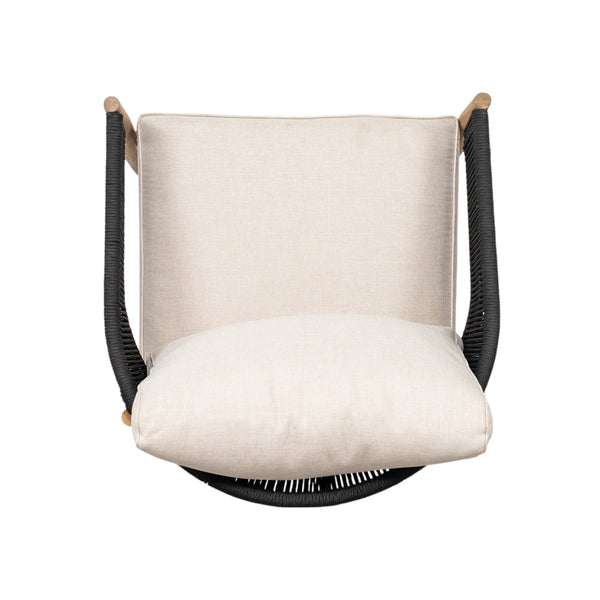 English Elm Christopher Knight Home® - Verona Outdoor Club Chairs Set Of 2 - Stylish Acacia Wood, Beige Cushions & Black Rope Accents N775P309256B