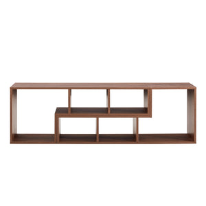 English Elm 2 Piece Modular L-shaped Tv Console Open Shelf Bookcase for Modern Living Rooms W3875P397178