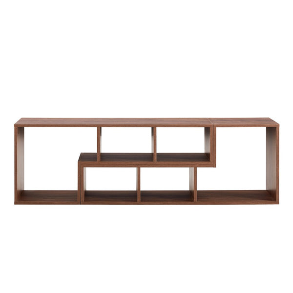English Elm 2 Piece Modular L-shaped Tv Console Open Shelf Bookcase for Modern Living Rooms W3875P397178
