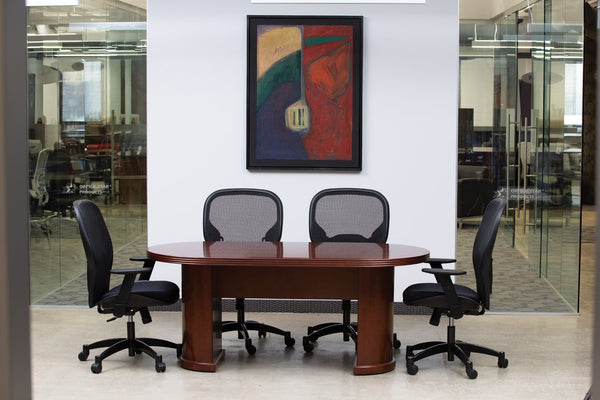 OSP Home Furnishings Kenwood Executive Conference Table Seats Eight with Reinforced Base for Modern Boardrooms 72”X36”X30” KENLCH-35