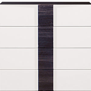 Homeroots White And Grey Chest With 5 Drawer  Solid Wood 384008