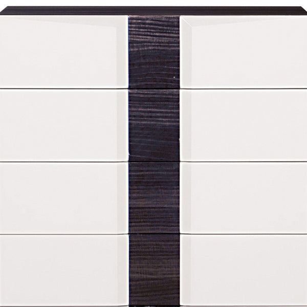 Homeroots White And Grey Chest With 5 Drawer  Solid Wood 384008