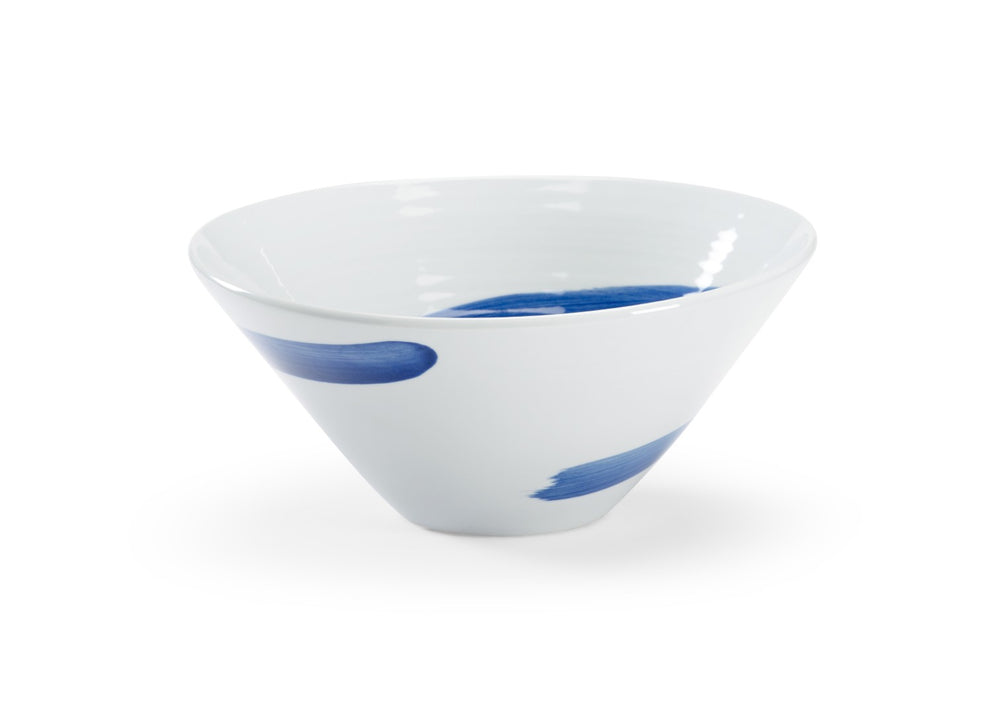 Chelsea House Essex Cobalt Blue Porcelain Bowl 12.75" — Hand-Painted Glossy Centerpiece For Modern & Coastal Decor 384009