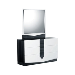 Homeroots White And Grey Dresser With 6 Drawer  Solid Wood 384009