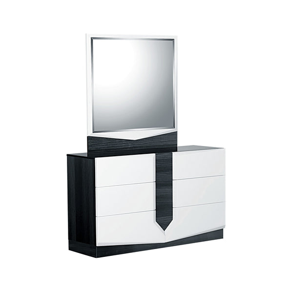 Homeroots White And Grey Dresser With 6 Drawer  Solid Wood 384009