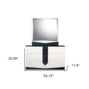 Homeroots White And Grey Dresser With 6 Drawer  Solid Wood 384009