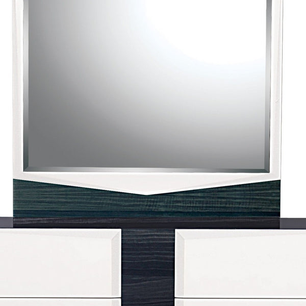 Homeroots White And Grey Dresser With 6 Drawer  Solid Wood 384009