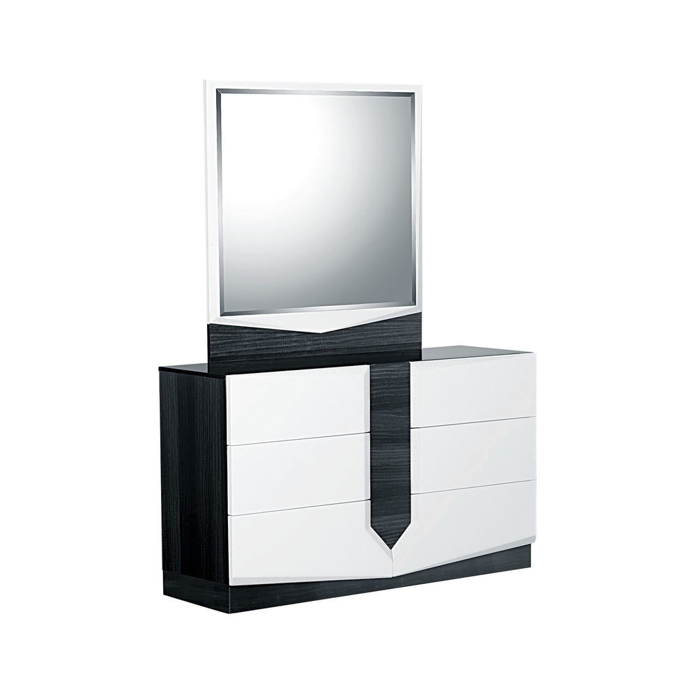 Homeroots White And Grey Mirror With Rectangular Wood Trim  Wood 384010