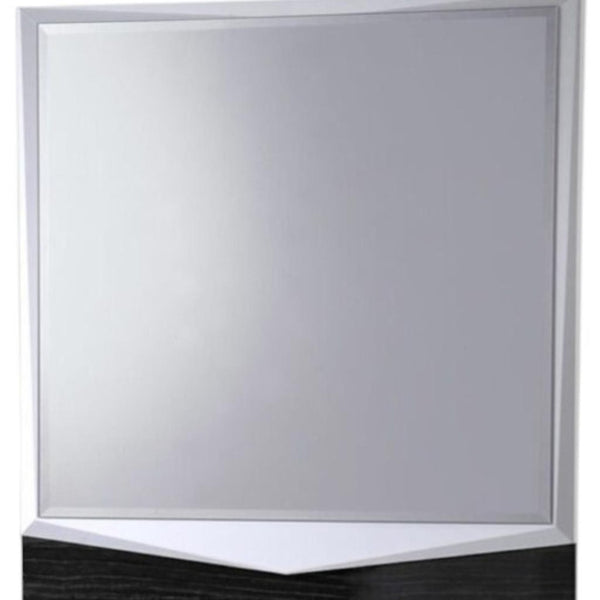 HomeRoots 44" Gray and White Beveled Glass Accent Mirror - Stylish Wall Decor for Contemporary Spaces 384010
