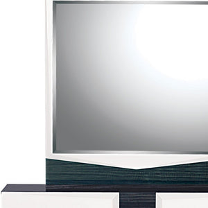 Homeroots White And Grey Mirror With Rectangular Wood Trim  Wood 384010