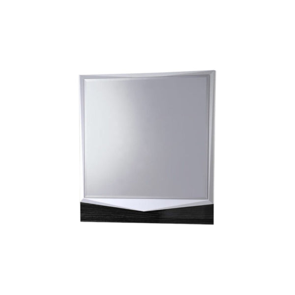 HomeRoots 44" Gray and White Beveled Glass Accent Mirror - Stylish Wall Decor for Contemporary Spaces 384010