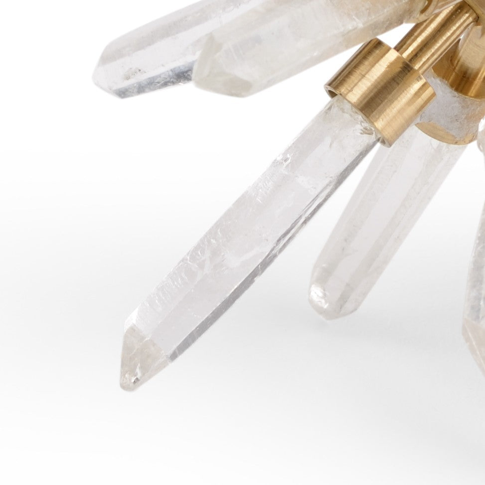 Chelsea House Crystal Accent Antique Brass With Natural Clear Rock Crystal — Transitional 7" Decorative Object 384011