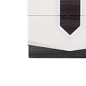 Homeroots White And Grey Nightstand With 2 Drawer   384011