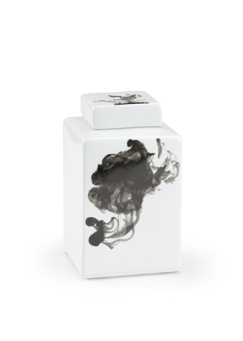 Chelsea House Black Jizhou Vase Medium — Hand-Painted Black & White Porcelain Accent, Glossy 9.5" Sculptural Decor 384017