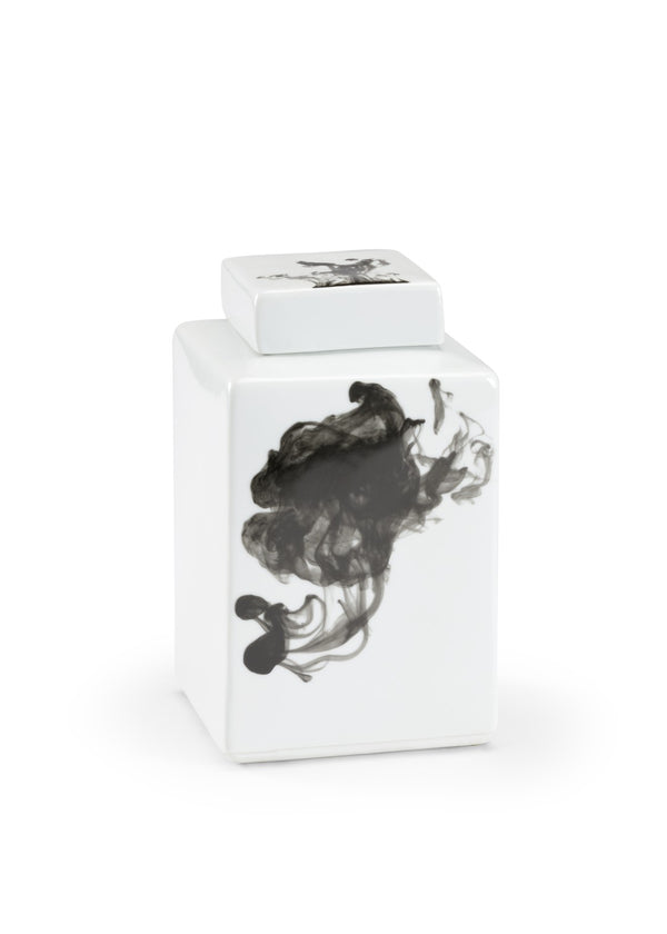 Chelsea House Black Jizhou Vase Medium — Hand-Painted Black & White Porcelain Accent, Glossy 9.5" Sculptural Decor 384017