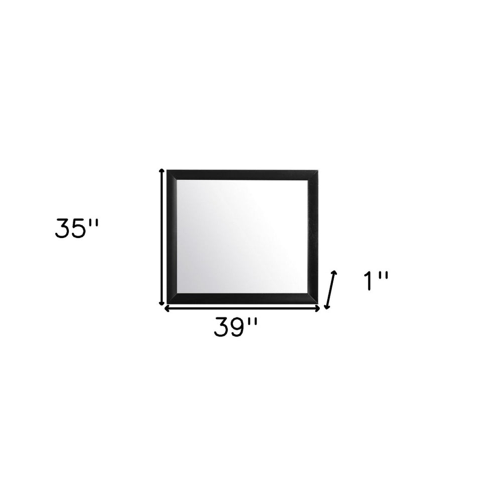 HomeRoots 35" Black Wood Framed Accent Mirror - Sleek, Versatile, and Modern Design for Any Room Aesthetic 384018