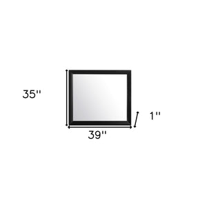 Homeroots 35" Black Wood Framed Accent Mirror  Wood 384018