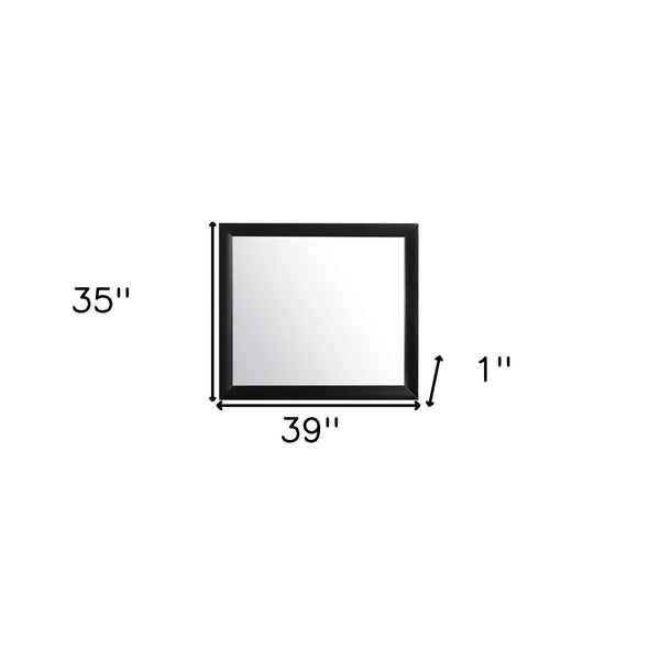 Homeroots 35" Black Wood Framed Accent Mirror  Wood 384018