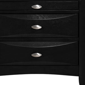 Homeroots Black Nightstand With 2 Chambered Drawer   384019