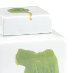 Chelsea House Green Jizhou Vase Hand-Painted Medium Porcelain 10" H Glossy Green-White Glaze Decorative Accent 384020