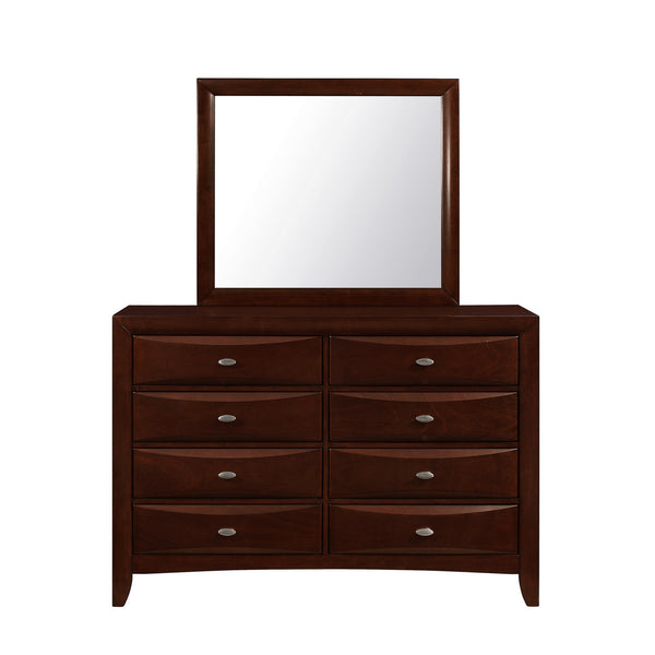 Homeroots 54" Cherry Solid Wood Eight Drawer Double Dresser  Solid Wood 384021
