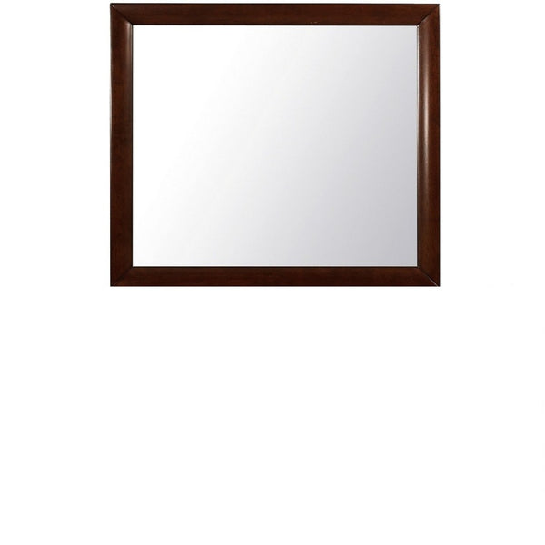 HomeRoots 35" Merlot Framed Accent Mirror – Elegant Design, Premium Quality Glass, Perfect for Any Room Decor 384022