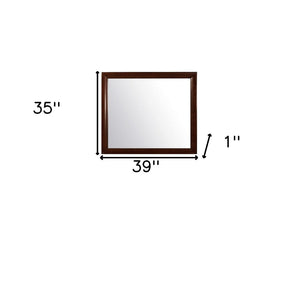 HomeRoots 35" Merlot Framed Accent Mirror – Elegant Design, Premium Quality Glass, Perfect for Any Room Decor 384022