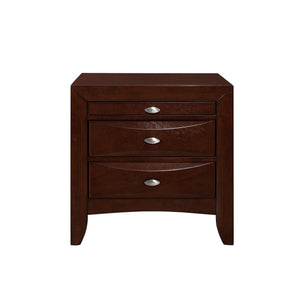 Homeroots New Merlot Nightstand With 2 Chambered Drawer   384023