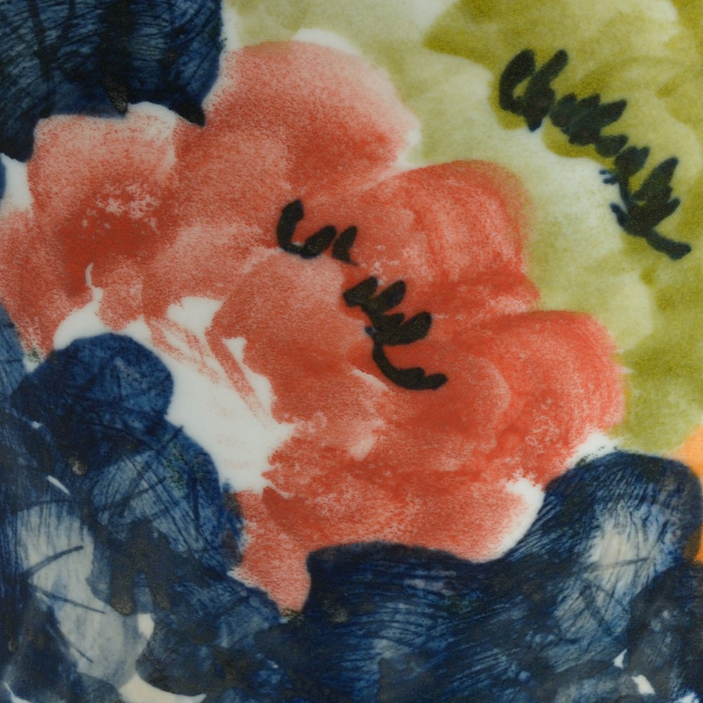 Chelsea House Garden City Planter Hand-Painted White Glazed Porcelain Multicolor 13.5"H Statement Accent Pot 384030