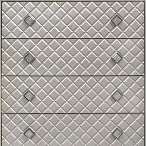 Homeroots Champagne Toned Chest With Tapered Acrylic Legs And 5 Drawers  Solid Wood 384034