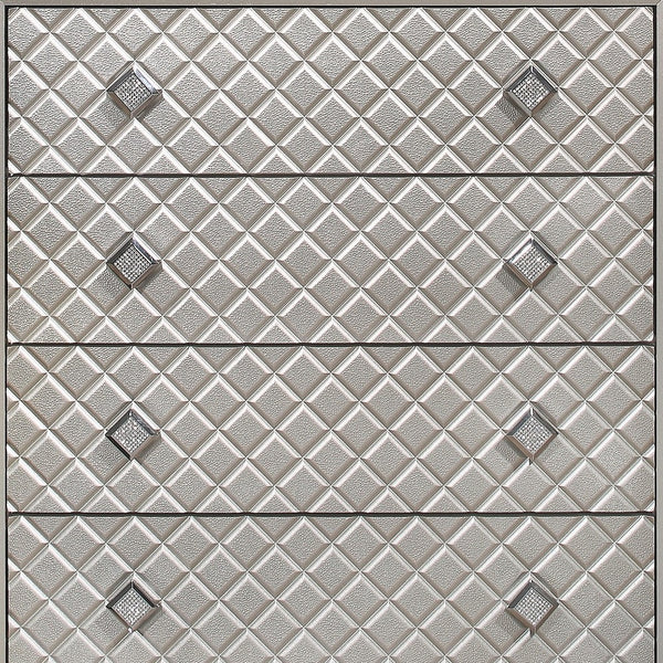 Homeroots Champagne Toned Chest With Tapered Acrylic Legs And 5 Drawers  Solid Wood 384034