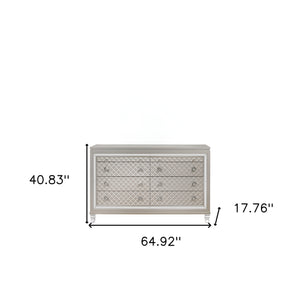 Homeroots Champagne Toned Dresser With Tapered Acrylic Legs And 2 Jewelry Drawers  Solid Wood 384035