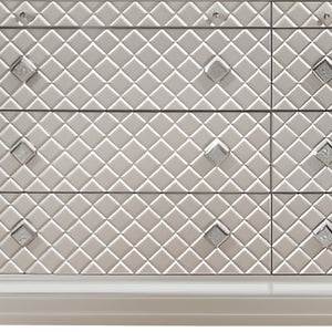 Homeroots Champagne Toned Dresser With Tapered Acrylic Legs And 2 Jewelry Drawers  Solid Wood 384035