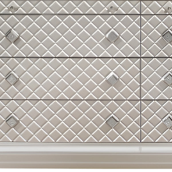 Homeroots Champagne Toned Dresser With Tapered Acrylic Legs And 2 Jewelry Drawers  Solid Wood 384035