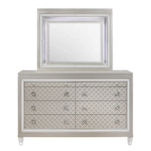 Homeroots Champagne Toned Mirror Frame With A Lovely Mirrored Accents  Wood 384036
