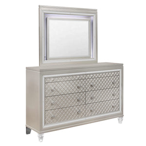 Homeroots Champagne Toned Mirror Frame With A Lovely Mirrored Accents  Wood 384036