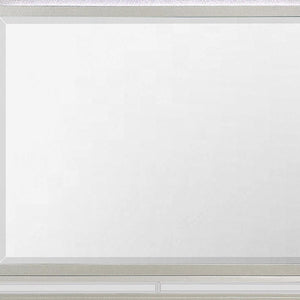 HomeRoots 38" Champagne Wood Lighted Accent Mirror - Contemporary Design with Integrated Lighting for Elegance 384036