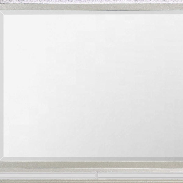 HomeRoots 38" Champagne Wood Lighted Accent Mirror - Contemporary Design with Integrated Lighting for Elegance 384036
