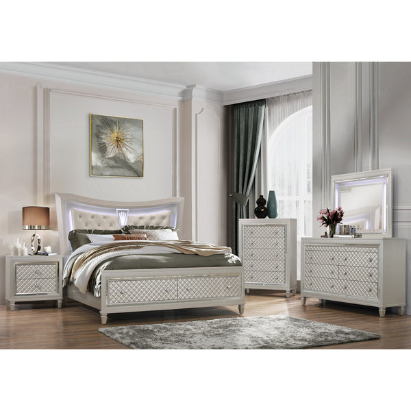 Homeroots Champagne Toned Nightstand With Tapered Acrylic Legs And 2 Drawers   384037