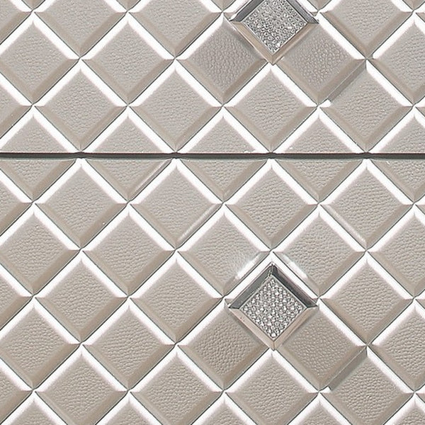 Homeroots Champagne Toned Nightstand With Tapered Acrylic Legs And 2 Drawers   384037