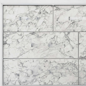 Homeroots Modern White Mirror With Faux Marble Border Detail Led Lightning  Wood 384040