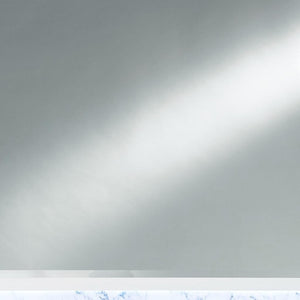 HomeRoots 41" Lighted Accent Mirror with White Faux Marble Finish - Modern Design for Brightening Spaces 384040