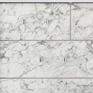 Homeroots Modern White Mirror With Faux Marble Border Detail Led Lightning  Wood 384040