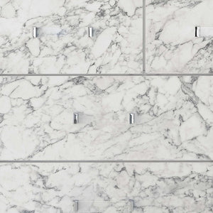 Homeroots Modern White Mirror With Faux Marble Border Detail Led Lightning  Wood 384040